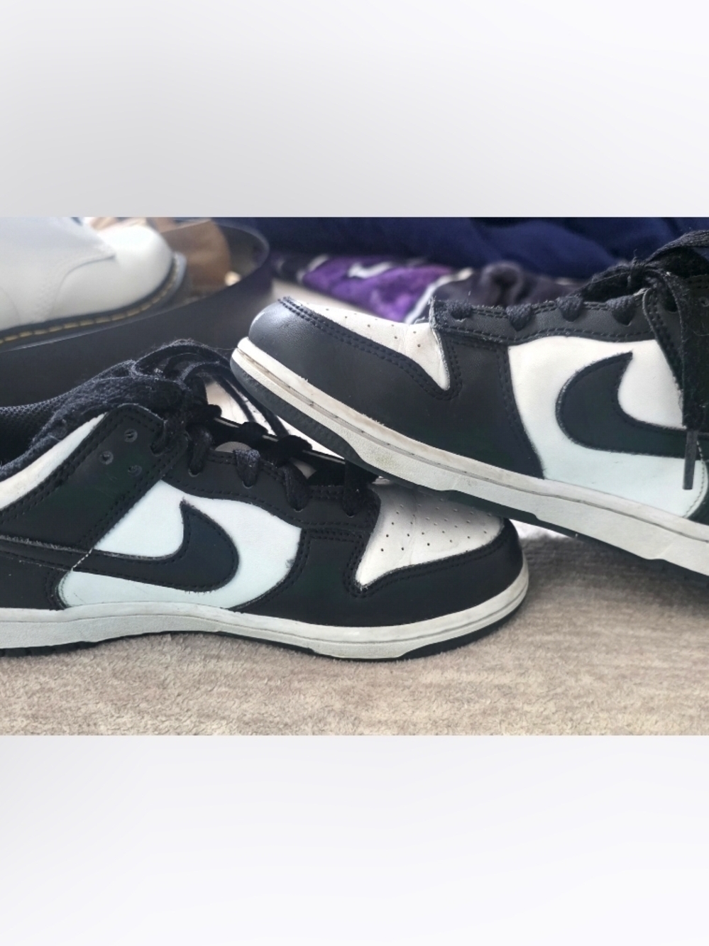 Nike (Low Dunks) Kids Black and White Low-Top Sneakers